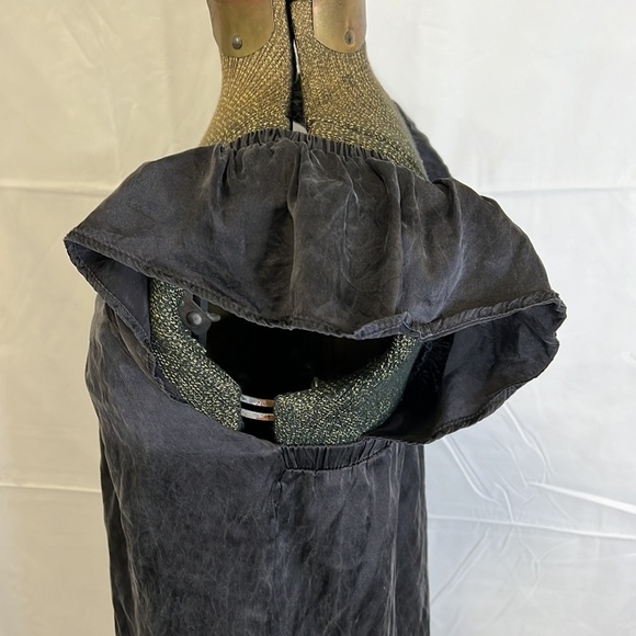 90’s NU COLLECTIVE BLACK  SILK MINI DRESS SMALL - Picture 7 of 16